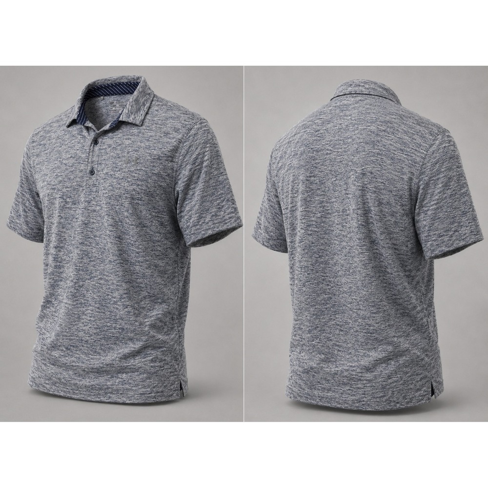 Under Armour HeatGear Polo Shirt Mens 3XLT Gray Space Dye Golf Athletic Top